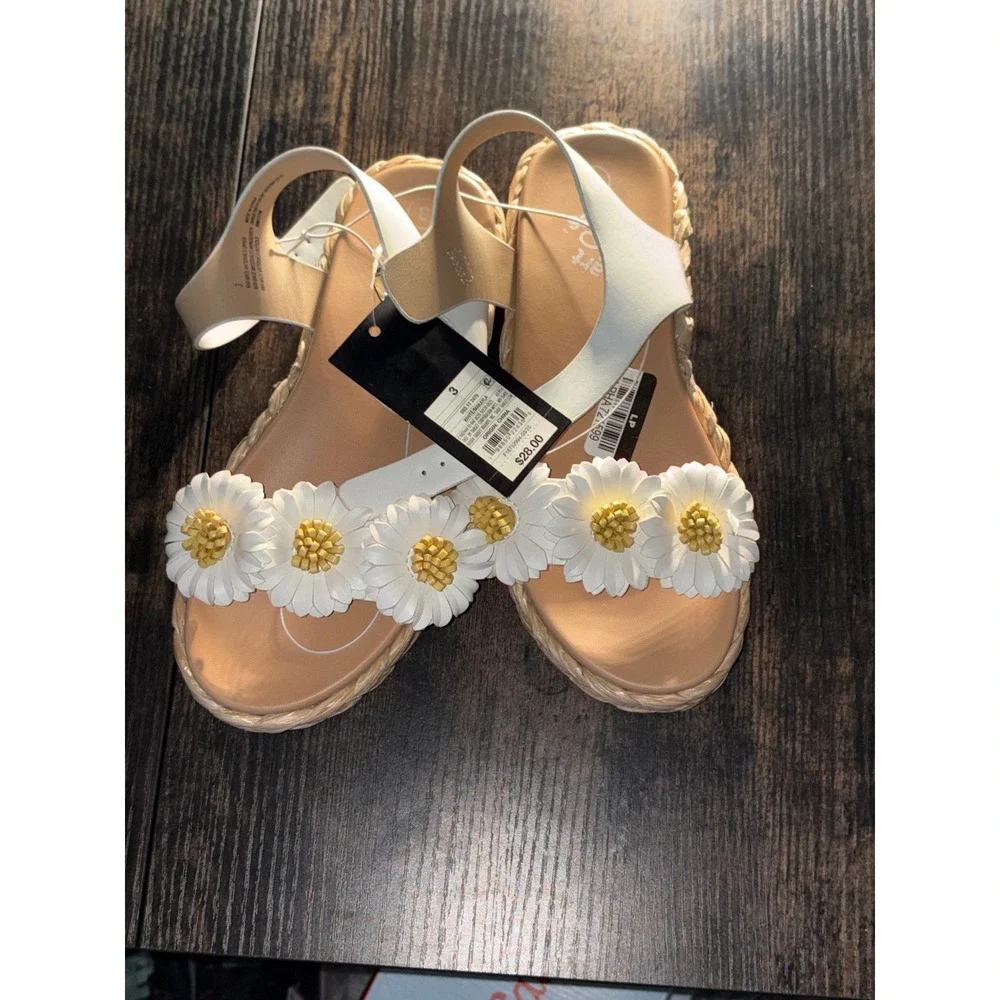 Little‎ Girl Platform Sandals Art Class Makayla Daisy White Size 3 New With Tags